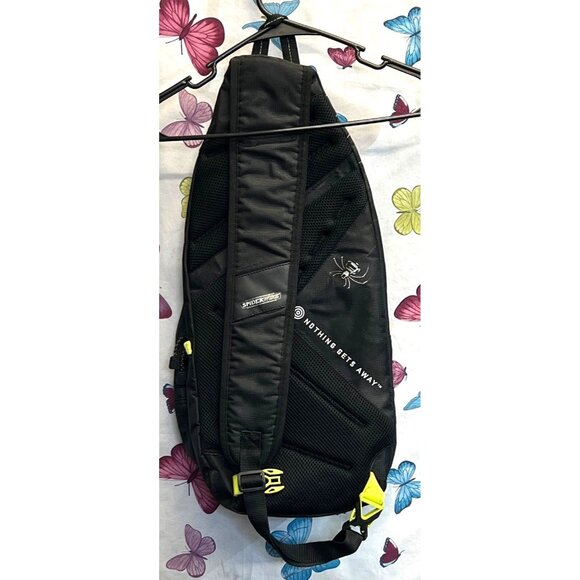 Spiderwire Black Sling Backpack With Web Design & Spider Logo 24in - Picture 2 of 6